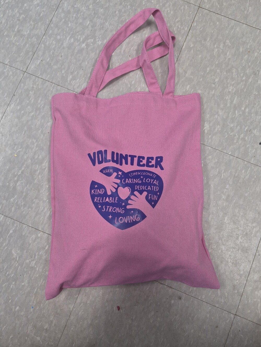 Pink Volunteer Canvas Tote Bag